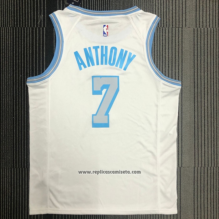 Camiseta Los Angeles Lakers Carmelo Anthony #7 Ciudad 2020-21 Blanco